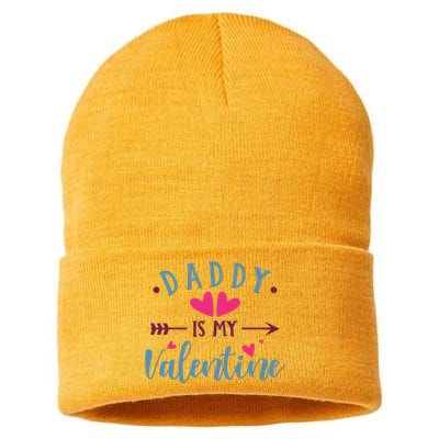 Daddy Is My Valentine Cute Holiday Sustainable Knit Beanie