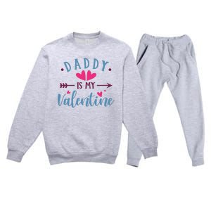 Daddy Is My Valentine Cute Holiday Premium Crewneck Sweatsuit Set