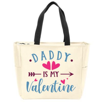 Daddy Is My Valentine Cute Holiday Zip Tote Bag