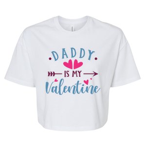 Daddy Is My Valentine Cute Holiday Bella+Canvas Jersey Crop Tee