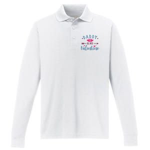 Daddy Is My Valentine Cute Holiday Performance Long Sleeve Polo