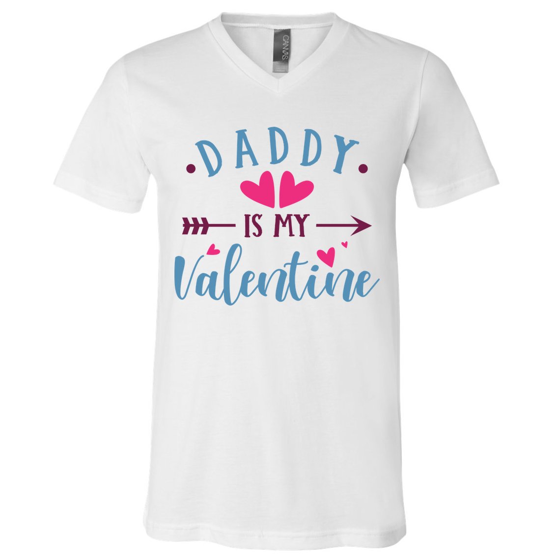 Daddy Is My Valentine Cute Holiday V-Neck T-Shirt