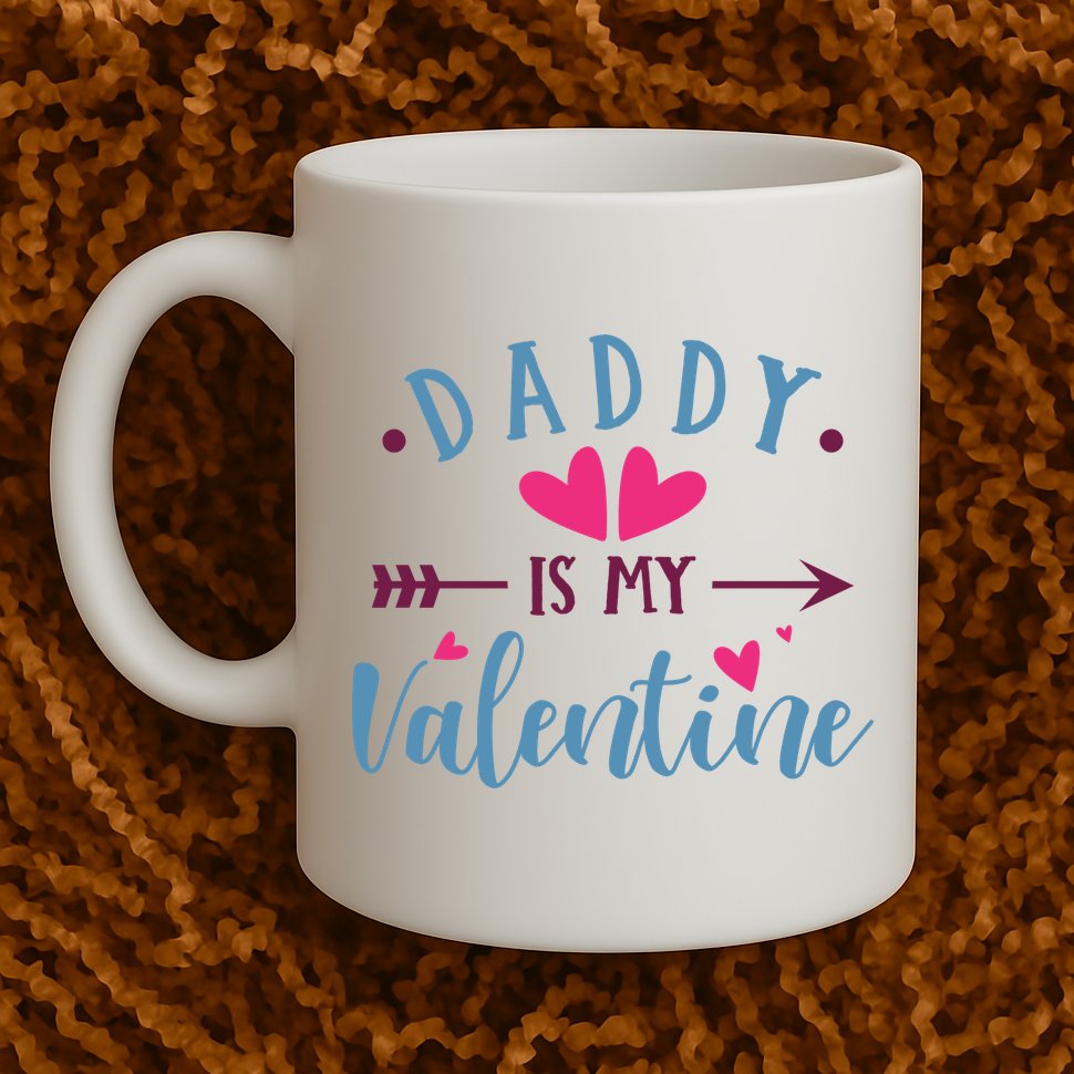 Daddy Is My Valentine Cute Holiday Mug