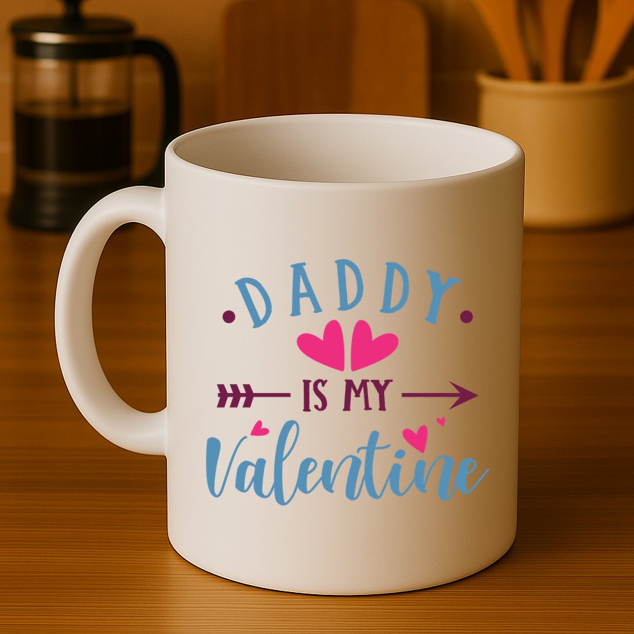 Daddy Is My Valentine Cute Holiday Mug