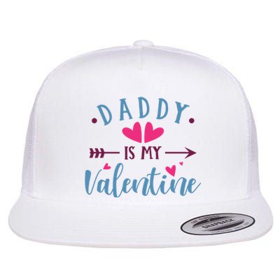 Daddy Is My Valentine Cute Holiday Flat Bill Trucker Hat