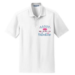 Daddy Is My Valentine Cute Holiday Dry Zone Grid Polo