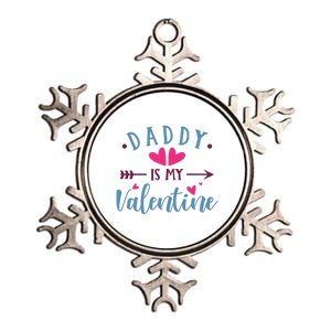 Daddy Is My Valentine Cute Holiday Metallic Star Ornament