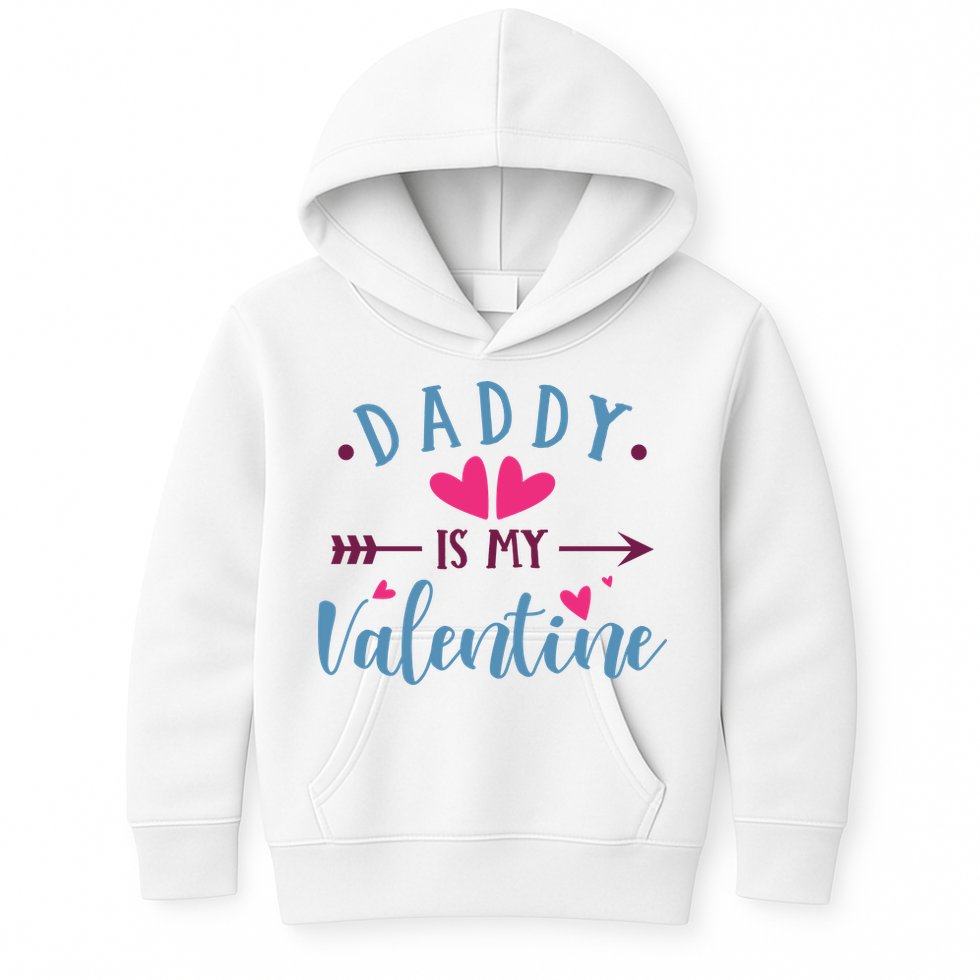 Daddy Is My Valentine Cute Holiday Kids Hoodie