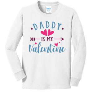 Daddy Is My Valentine Cute Holiday Kids Long Sleeve Shirt