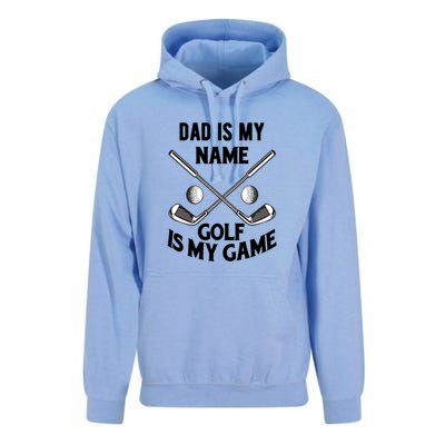 Dad Is My Name Golf Is My Game Dad Golf Gift For Dad Father's Day Unisex Surf Hoodie