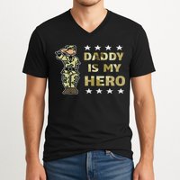 Daddy Is My Hero Military V-Neck T-Shirt