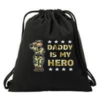 Daddy Is My Hero Military Drawstring Bag