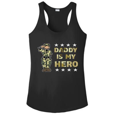 Daddy Is My Hero Military Ladies PosiCharge Competitor Racerback Tank