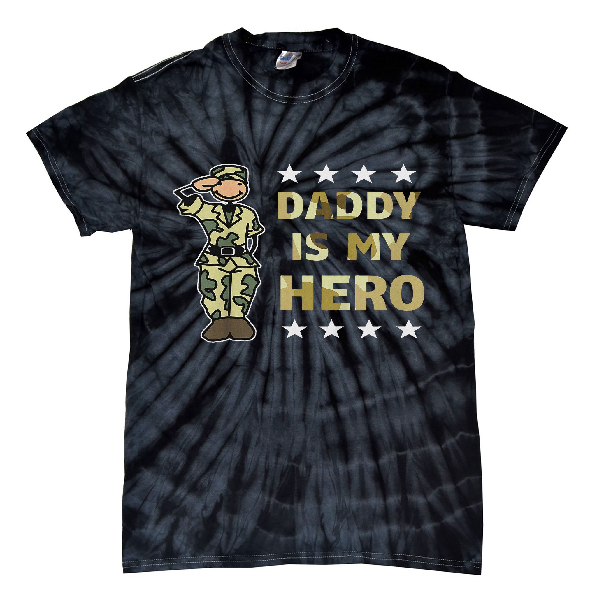 Daddy Is My Hero Military Tie-Dye T-Shirt