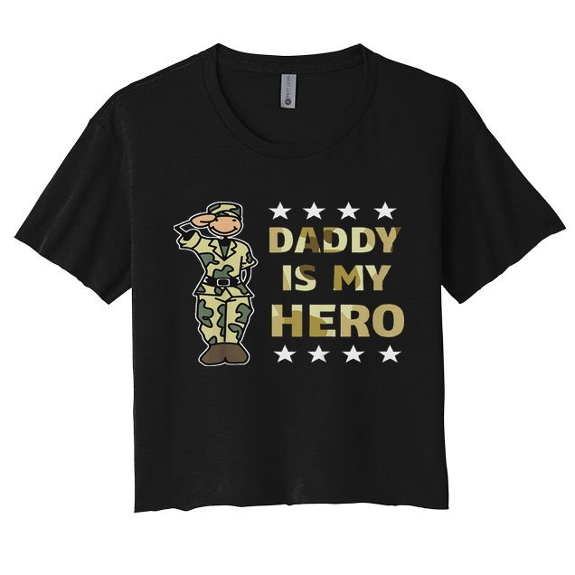 Daddy Is My Hero Military Crop Top