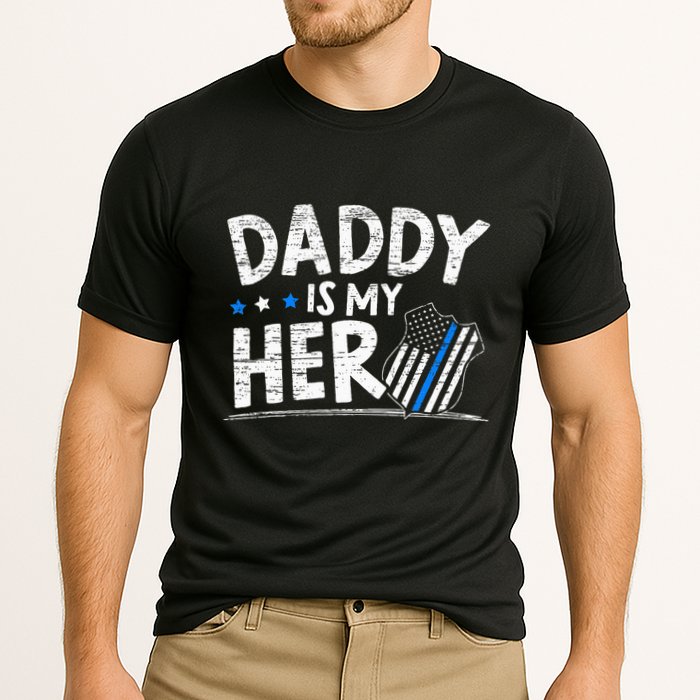 Daddy Is My Hero Police Thin Blue Line Law Enforcement Cooling Performance Crew T-Shirt