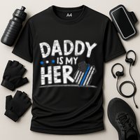 Daddy Is My Hero Police Thin Blue Line Law Enforcement Cooling Performance Crew T-Shirt