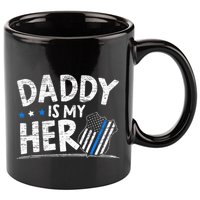 Daddy Is My Hero Police Thin Blue Line Law Enforcement 11oz C Handle Ceramic Mug