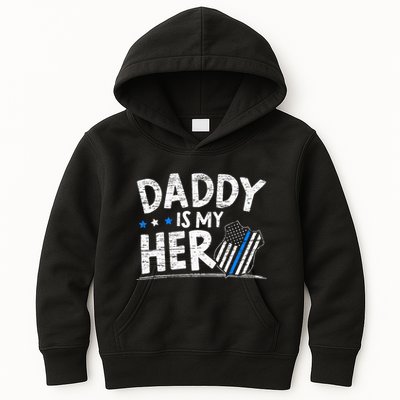 Daddy Is My Hero Police Thin Blue Line Law Enforcement Kids Hoodie
