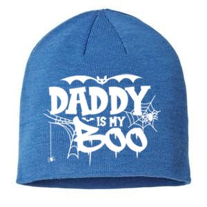 Daddy Is My Boo Spooky Halloween Creepy Ghostly Design Funny Gift Sustainable Beanie