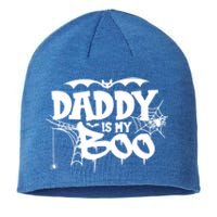 Daddy Is My Boo Spooky Halloween Creepy Ghostly Design Funny Gift Sustainable Beanie