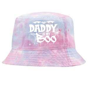 Daddy Is My Boo Spooky Halloween Creepy Ghostly Design Funny Gift Tie-Dyed Bucket Hat