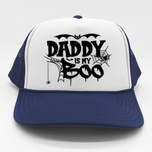 Daddy Is My Boo Spooky Halloween Creepy Ghostly Design Funny Gift Trucker Hat