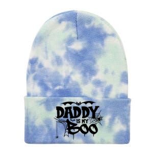 Daddy Is My Boo Spooky Halloween Creepy Ghostly Design Funny Gift Tie Dye 12in Knit Beanie