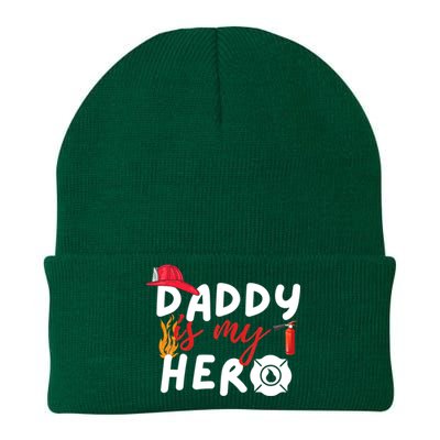 Daddy Is My Hero Funny Future Firefighter Fire Funny Gift Knit Cap Winter Beanie