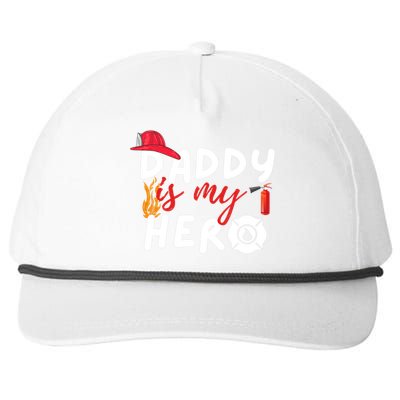 Daddy Is My Hero Funny Future Firefighter Fire Funny Gift Snapback Five-Panel Rope Hat