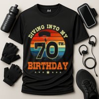 Diving Into My 70th Birthday Sky Diving Parachute Lover Cooling Performance Crew T-Shirt