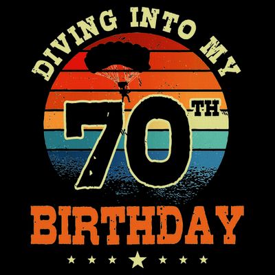 Diving Into My 70th Birthday Sky Diving Parachute Lover T-Shirt