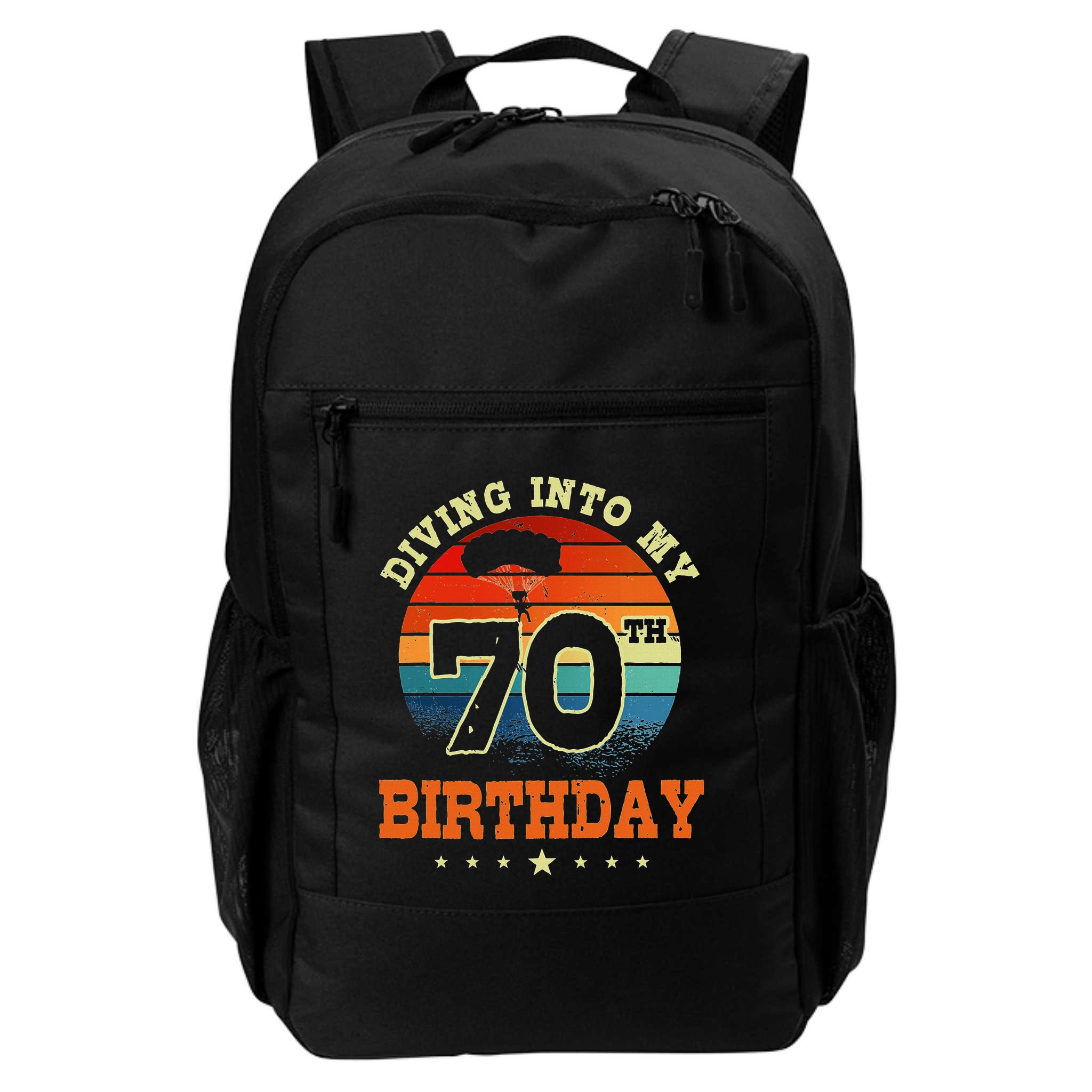 Diving Into My 70th Birthday Sky Diving Parachute Lover Backpack