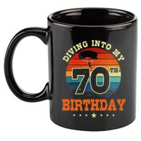 Diving Into My 70th Birthday Sky Diving Parachute Lover 11oz C Handle Ceramic Mug