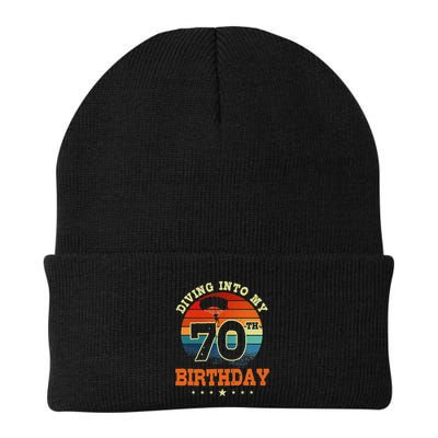 Diving Into My 70th Birthday Sky Diving Parachute Lover Beanie