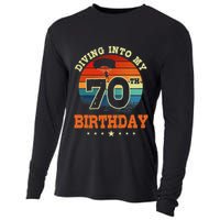 Diving Into My 70th Birthday Sky Diving Parachute Lover Cooling Performance Long Sleeve Crew