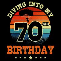 Diving Into My 70th Birthday Sky Diving Parachute Lover Cooling Performance Long Sleeve Crew