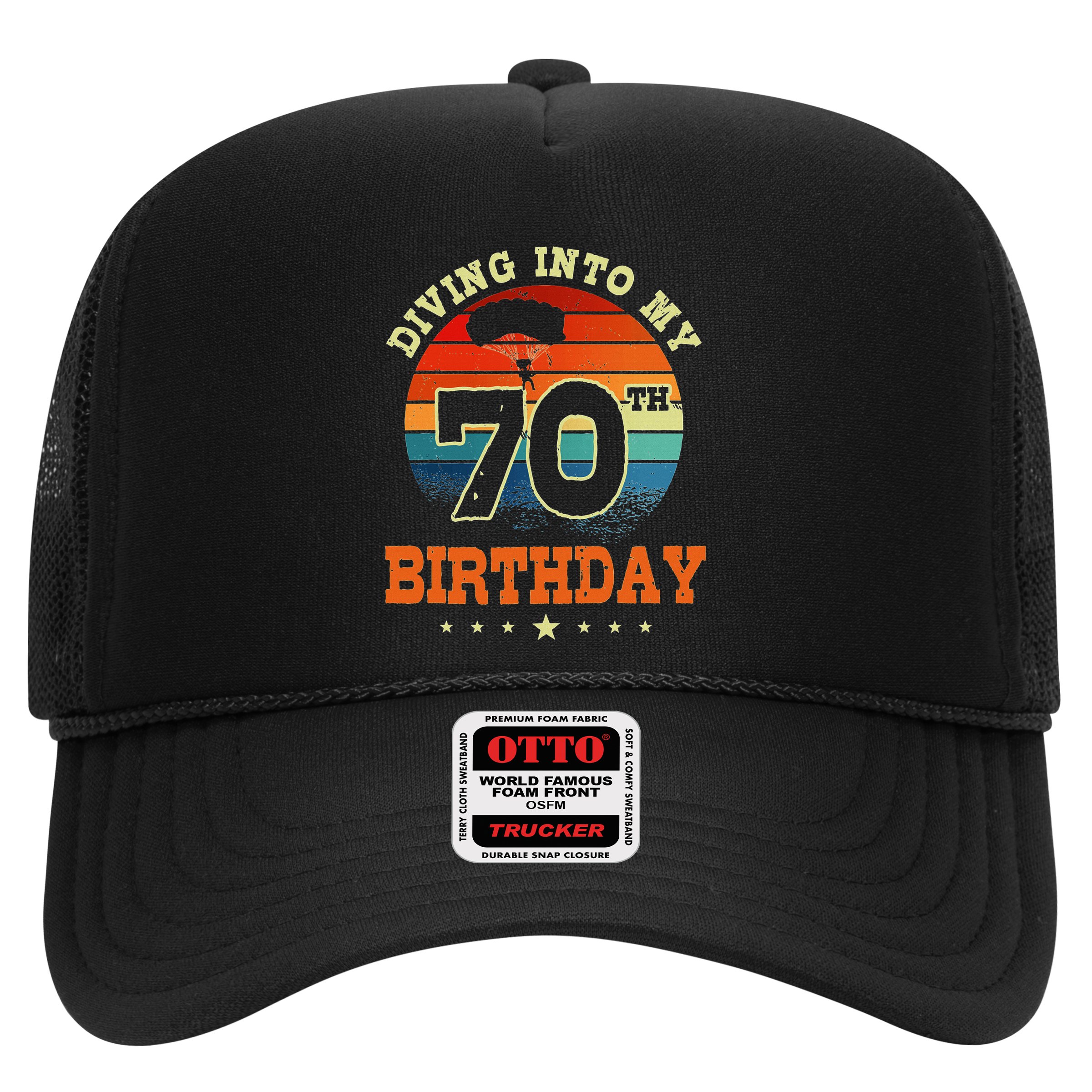 Diving Into My 70th Birthday Sky Diving Parachute Lover Hat