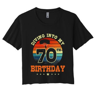 Diving Into My 70th Birthday Sky Diving Parachute Lover Crop Top