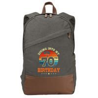 Diving Into My 70th Birthday Sky Diving Parachute Lover Cotton Canvas Backpack