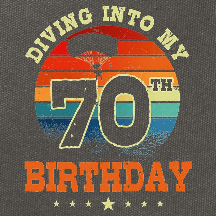 Diving Into My 70th Birthday Sky Diving Parachute Lover Cotton Canvas Backpack