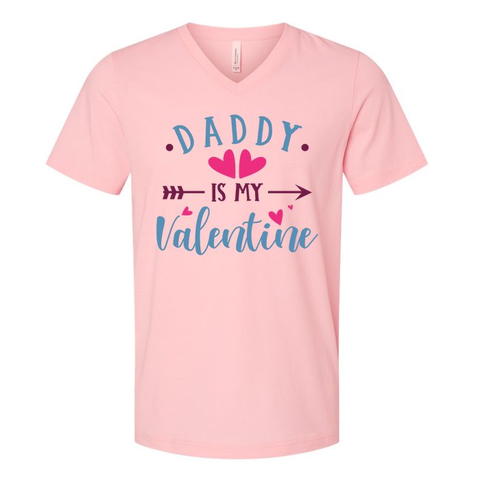 Daddy Is My Valentine Cute V-Neck T-Shirt