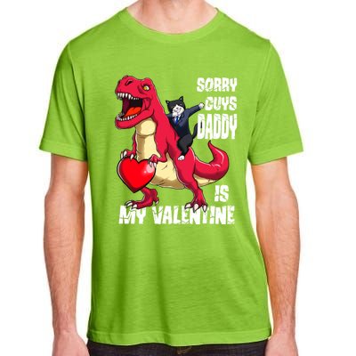 Daddy Is My Valentines Day Cat Riding Dinosaur Gift Adult ChromaSoft Performance T-Shirt