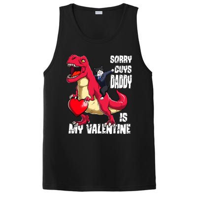 Daddy Is My Valentines Day Cat Riding Dinosaur Gift PosiCharge Competitor Tank