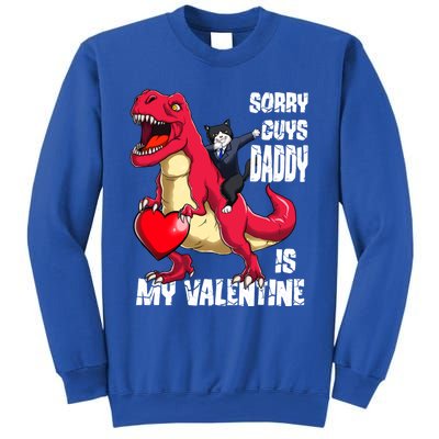 Daddy Is My Valentines Day Cat Riding Dinosaur Gift Sweatshirt