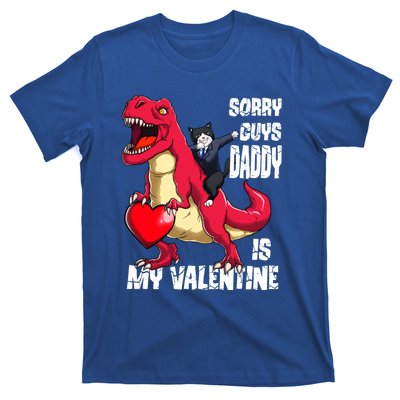 Daddy Is My Valentines Day Cat Riding Dinosaur Gift T-Shirt