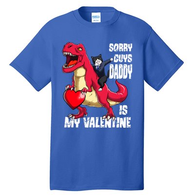 Daddy Is My Valentines Day Cat Riding Dinosaur Gift Tall T-Shirt