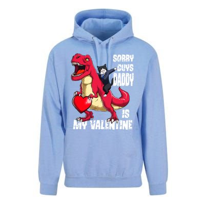 Daddy Is My Valentines Day Cat Riding Dinosaur Gift Unisex Surf Hoodie