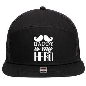 Daddy Is My Hero 7 Panel Mesh Trucker Snapback Hat