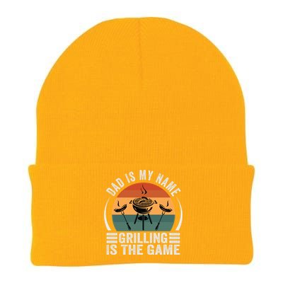 Dad Is My Name Grilling Is The Game Funny Gift Knit Cap Winter Beanie